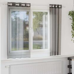 vidaXL 2 db fekete fátyolfüggönyök rojtokkal 140x175 cm (4102060) - vidaxl