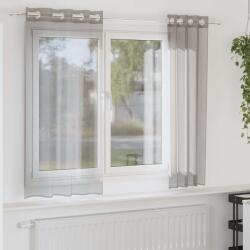 vidaXL 2 db világosszürke fátyolfüggönyök rojtokkal 140x140 cm (4102107)