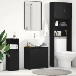 vidaXL fekete tölgy színű szerelt fa fürdőszobaszekrény 60x33x60 cm (862508) - vidaxl