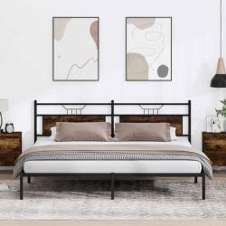 vidaXL füstös tölgy színű szerelt fa ágykeret matrac nélkül 200x200 cm (4106750) - vidaxl