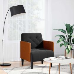 vidaXL fekete bársony kanapészék karfás szék 55 cm (4100597)