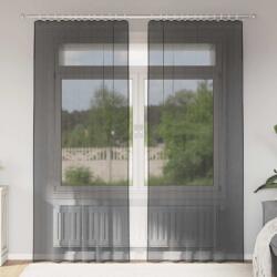 vidaXL 2 db fekete fátyolfüggönyök fülecske tetejével 140x260 cm (4102259)