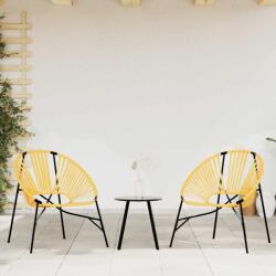 vidaXL 3 db fekete és sárga polyrattan kerti szék szett (4009295) - vidaxl
