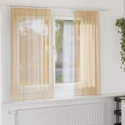 vidaXL 2 db homokszínű fátyolfüggönyök hurokkal 140x140 cm (4102306)