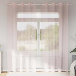 vidaXL 2 db világos rózsaszínű fátyolfüggönyök rojtokkal 140x225 cm (4102085)