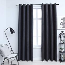 vidaXL 2 db antracitszürke sötétítőfüggöny fémgyűrűkkel 140 x 245 cm (134460)