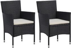 vidaXL 2 db fekete polyrattan kerti étkezőszék (318495)