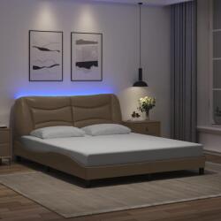 vidaXL kávészínű műbőr ágykeret LED-világítással 160 x 200 cm (3213945)