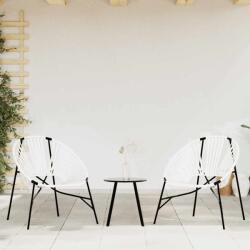 vidaXL 3 db fekete fehér polyrattan kerti szék szett (4009293)