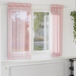 vidaXL 2 db rózsaszín fátyolfüggönyök rojtokkal 140x175 cm (4102096)