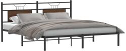 vidaXL ágykeret matrac nélkül Barna tölgy 183x213 cm Gépelt fa (4106846) - vidaxl