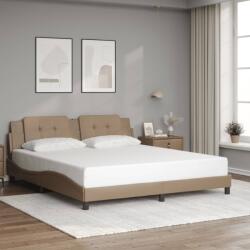 vidaXL cappuccino színű műbőr ágykeret fejtámlával 180x200 cm (3208202) - vidaxl