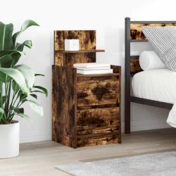 vidaXL 2 db füstös tölgy színű éjjeliszekrények 2 fiókkal 38x34x80 cm (861364)