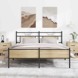 vidaXL sonoma tölgyszínű fém ágykeret matrac nélkül 160 x 200 cm (3325124)