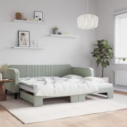 vidaXL világosszürke kihúzható bársony heverő 100 x 200 cm (3197070)