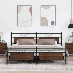 vidaXL barna tölgy színű fém ágykeret matrac nélkül 200 x 200 cm (3325106)