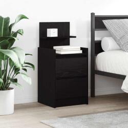 vidaXL fekete éjjeliszekrény 2 fiókkal 38x34x80 cm (861357) - vidaxl