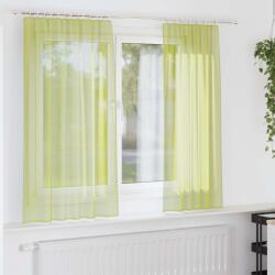 vidaXL 2 db almazöld fátyolfüggönyök fülecske tetejével 140x260 cm (4102252)