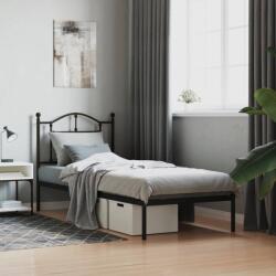 vidaXL fekete fém ágykeret fejtámlával 80 x 200 cm (353430)