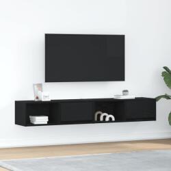 vidaXL 2 db fekete tölgy színű szerelt fa TV-szekrény 80x31x25, 5 cm (861457)