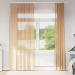 vidaXL 2 db homokszínű fátyolfüggönyök hurokkal 140x245 cm (4102309)