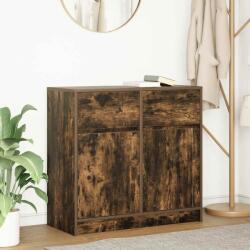 vidaXL füstölt tölgy szerelt fa tálalószekrény fiókos 80x34x76 cm (861539) - vidaxl