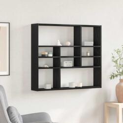 vidaXL fekete tölgy színű szerelt fa fali polc 90 x 16 x 78 cm (862510) - vidaxl