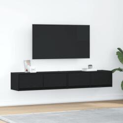 vidaXL 2 db fekete tölgy színű szerelt fa TV-szekrény 80x31x25, 5 cm (861511)