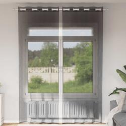 vidaXL 2 db fekete fátyolfüggönyök rojtokkal 140x300 cm (4102064) - vidaxl