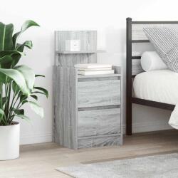vidaXL 2 db szürke sonoma színű éjjeliszekrények 2 fiókkal 38x34x80 cm (861366)