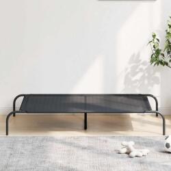 vidaXL fekete textilén és acél emelt kutyaágy 130x80x20 cm (42000836)