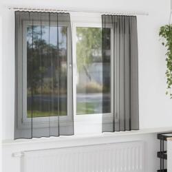 vidaXL 2 db fekete fátyolfüggönyök fülecske tetejével 140x260 cm (4102256)