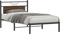 vidaXL barna tölgy színű szerelt fa ágykeret matrac nélkül 100x200 cm (4106836) - vidaxl