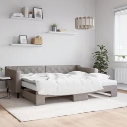 vidaXL tópszínű kihúzható szövet heverő matracokkal 90 x 200 cm (3197447)