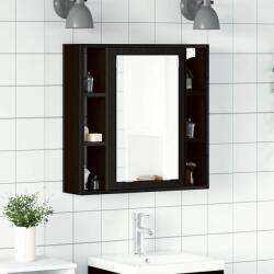vidaXL fekete tölgy szerelt fa fürdőszobai tükör 60 x 16 x 60 cm (862228)