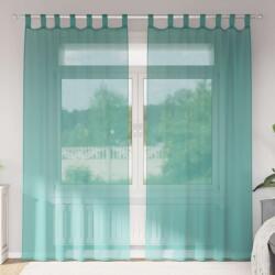 vidaXL 2 db türkizkék voile függönyök rúd zsebekkel (4102238)