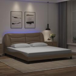 vidaXL kávészínű műbőr ágykeret LED-világítással 180 x 200 cm (3213952)