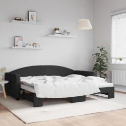 vidaXL fekete kihúzható szövet heverő 90x200 cm (3197190)