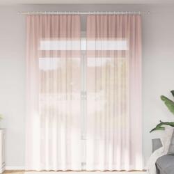 vidaXL 2 db világos rózsaszínű fátyolfüggönyök hurokkal 140x260 cm (4102280) - vidaxl