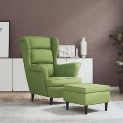 vidaXL világoszöld bársony magas háttámlájú fotel lábtartóval (3115934) - vidaxl