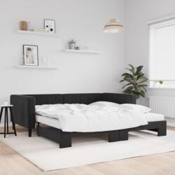 vidaXL fekete kihúzható bársony heverő matraccal 100 x 200 cm (3196726)
