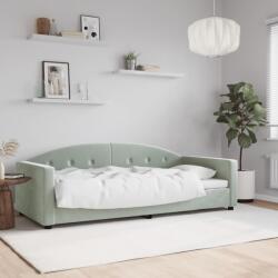 vidaXL világosszürke bársony kanapéágy 90 x 190 cm (354149)