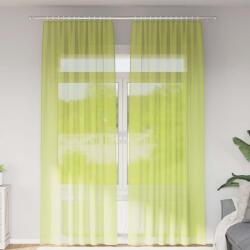 vidaXL 2 db almazöld fátyolfüggönyök fülecske tetejével 140x260 cm (4102255)