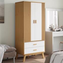 vidaXL OLDEN fehér és barna tömör fenyőfa gardrób 76, 5 x 53 x 172 cm (358596)
