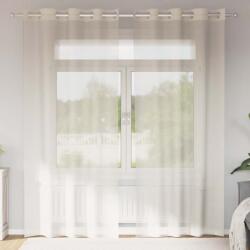 vidaXL 2 db krémszínű fátyolfüggönyök rojtokkal 140x225 cm (4102073)