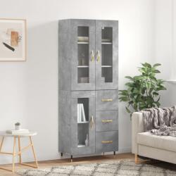 vidaXL betonszürke szerelt fa magasszekrény 69, 5 x 34 x 180 cm (3198581)