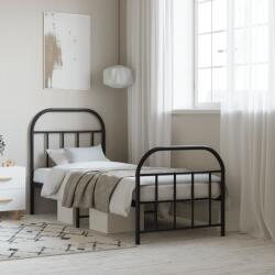 vidaXL fekete fém ágykeret fej- és lábtámlával 75 x 190 cm (353643)