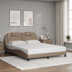 vidaXL cappuccino színű műbőr ágykeret fejtámlával 160x200 cm (3208107)