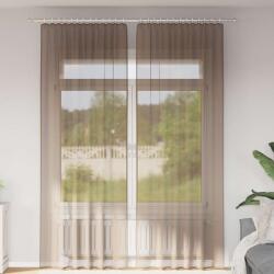 vidaXL 2 db világosbarna fátyolfüggönyök hurokkal 140x260 cm (4102315)