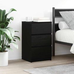 vidaXL 2 db fekete éjjeliszekrények 3 fiókkal 39x35x65 cm (861340)